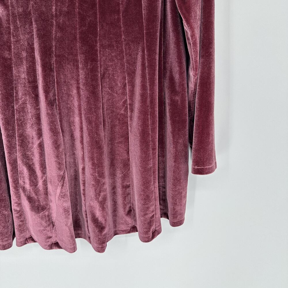 Soft Surroundings Shirt Womens XL Purple Velour Tunic Scoop Neck Long Sleeve Top - Picture 3 of 7